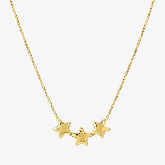 Armonica necklace, 3 Stars 18K Gold plated