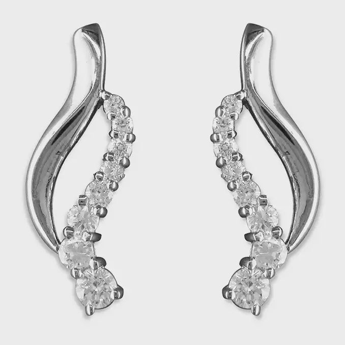 Plain and cubic zirconia curves studs