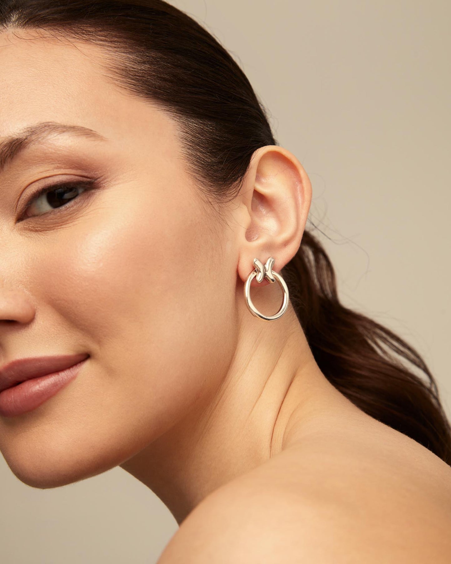 Hoop earrings with butterfly