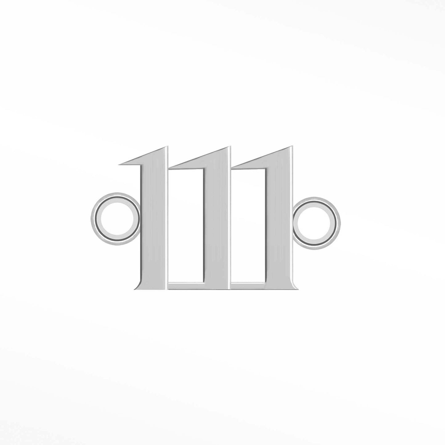Angel Numbers, Connector, 111, Sterling Silver.