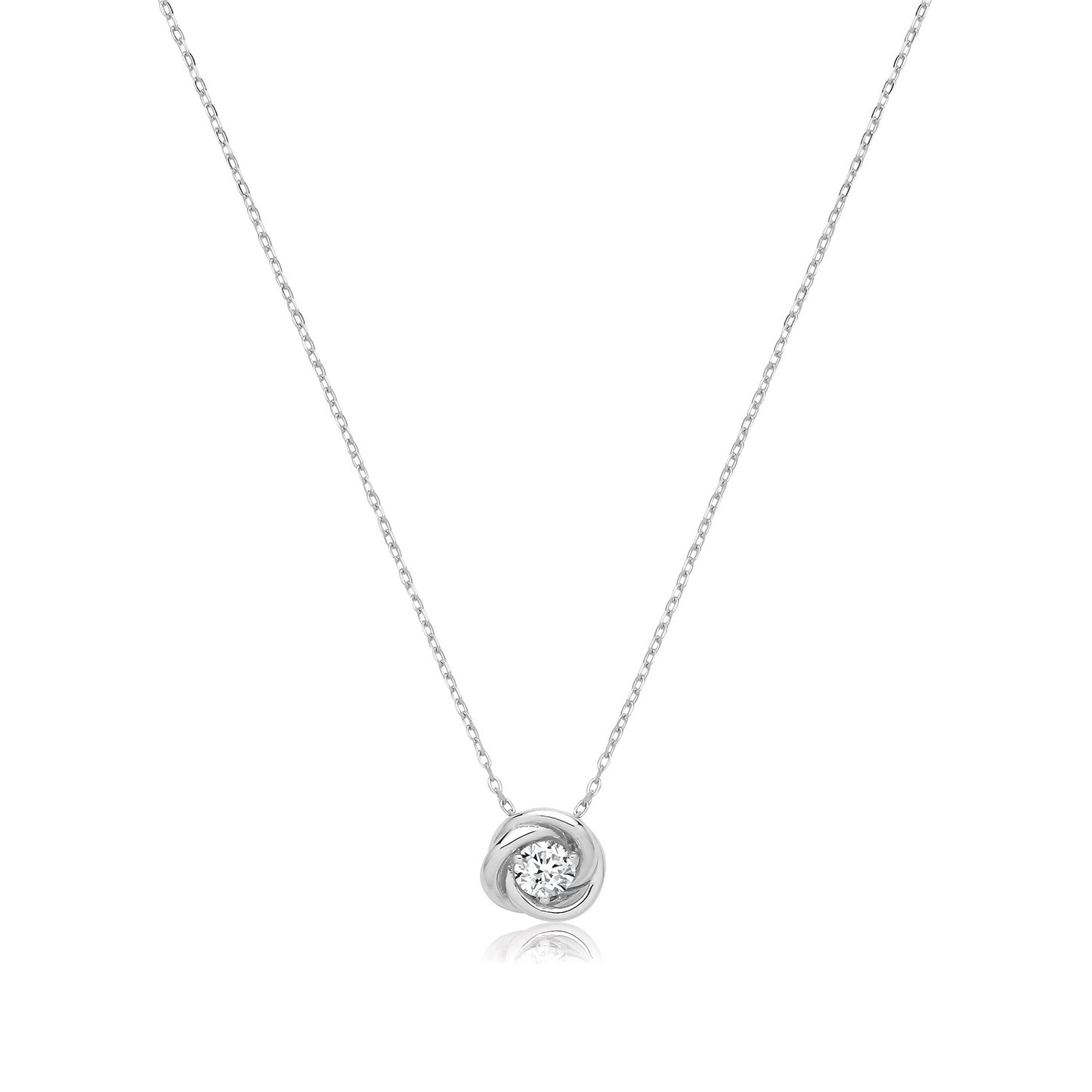 Elegant Solitaire Cubic Zirconia Pendant Necklace