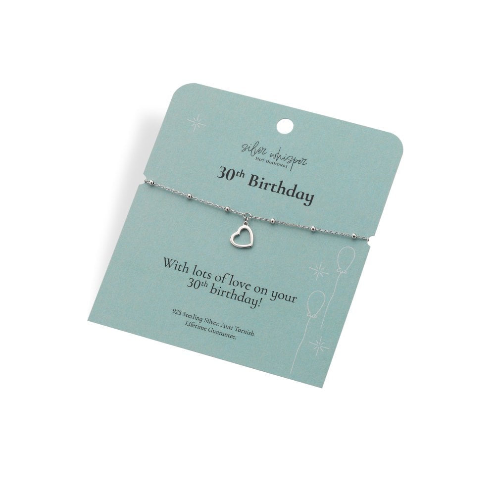 Silver Whisper 30th Birthday Bracelet