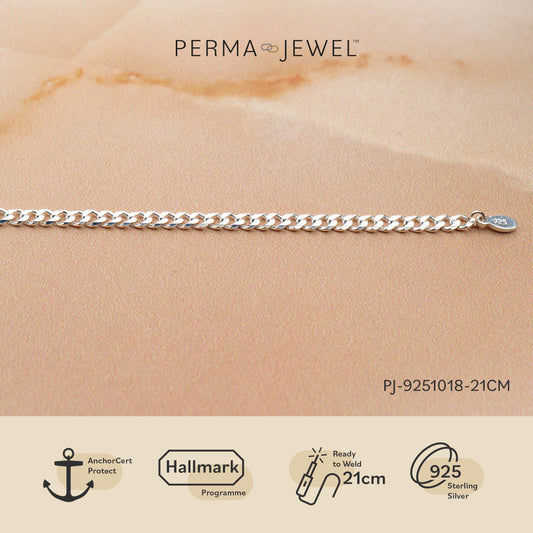 3mm Curb Chain in  Sterling Silver