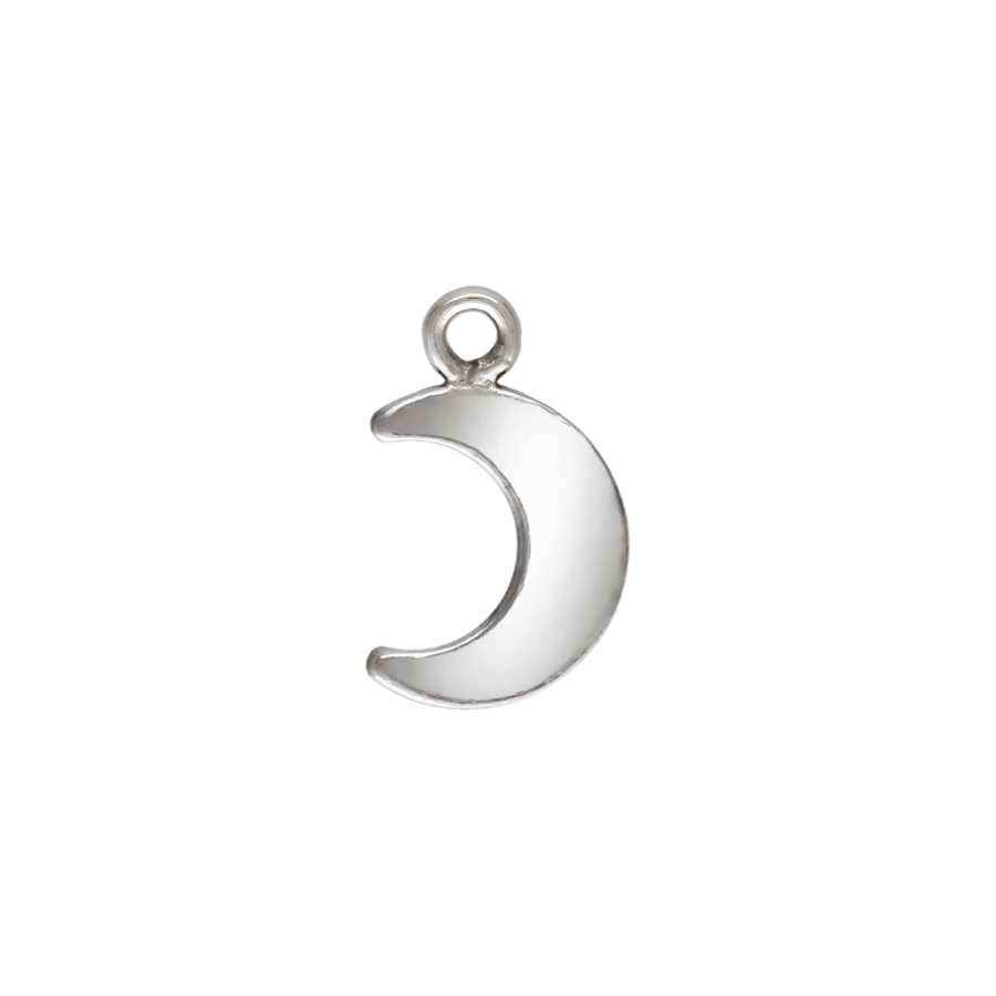 925 Sterling Silver Flat Moon Charm