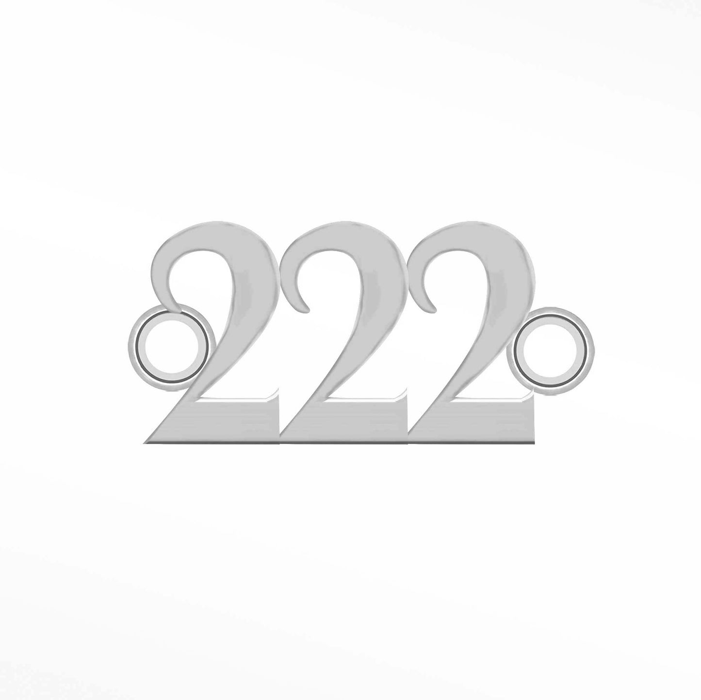 Angel Numbers, Connector, 222, Sterling Silver.