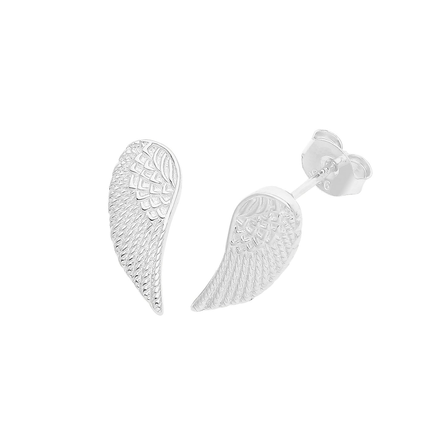 SILVER ANGEL WINGS STUDS