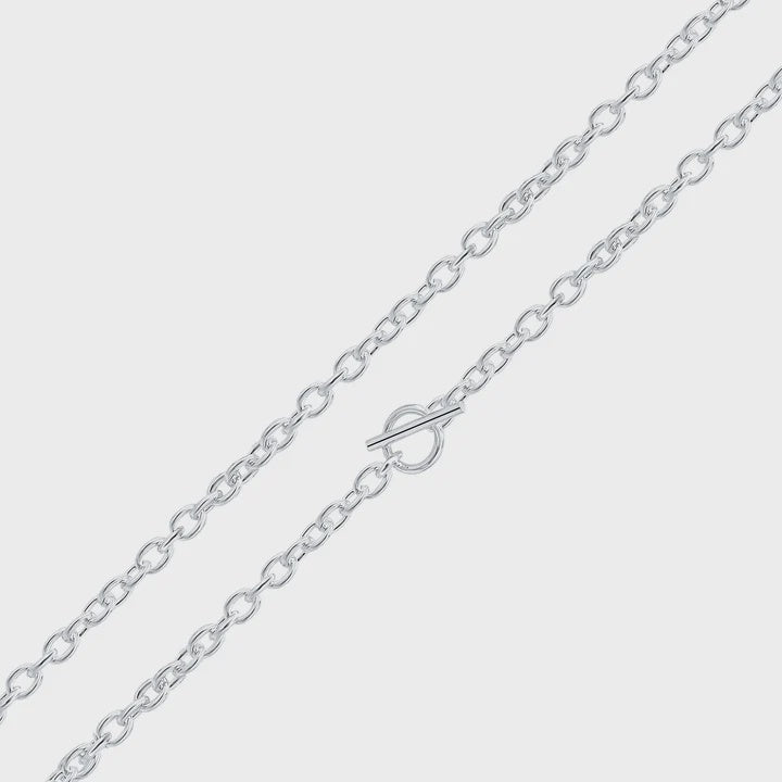 Silver 6mm Cable Chain with T-Bar