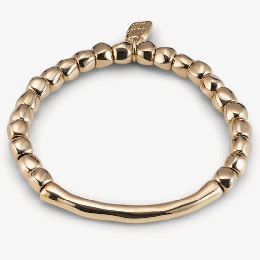 Beaded stretch bracelet with tubular piece