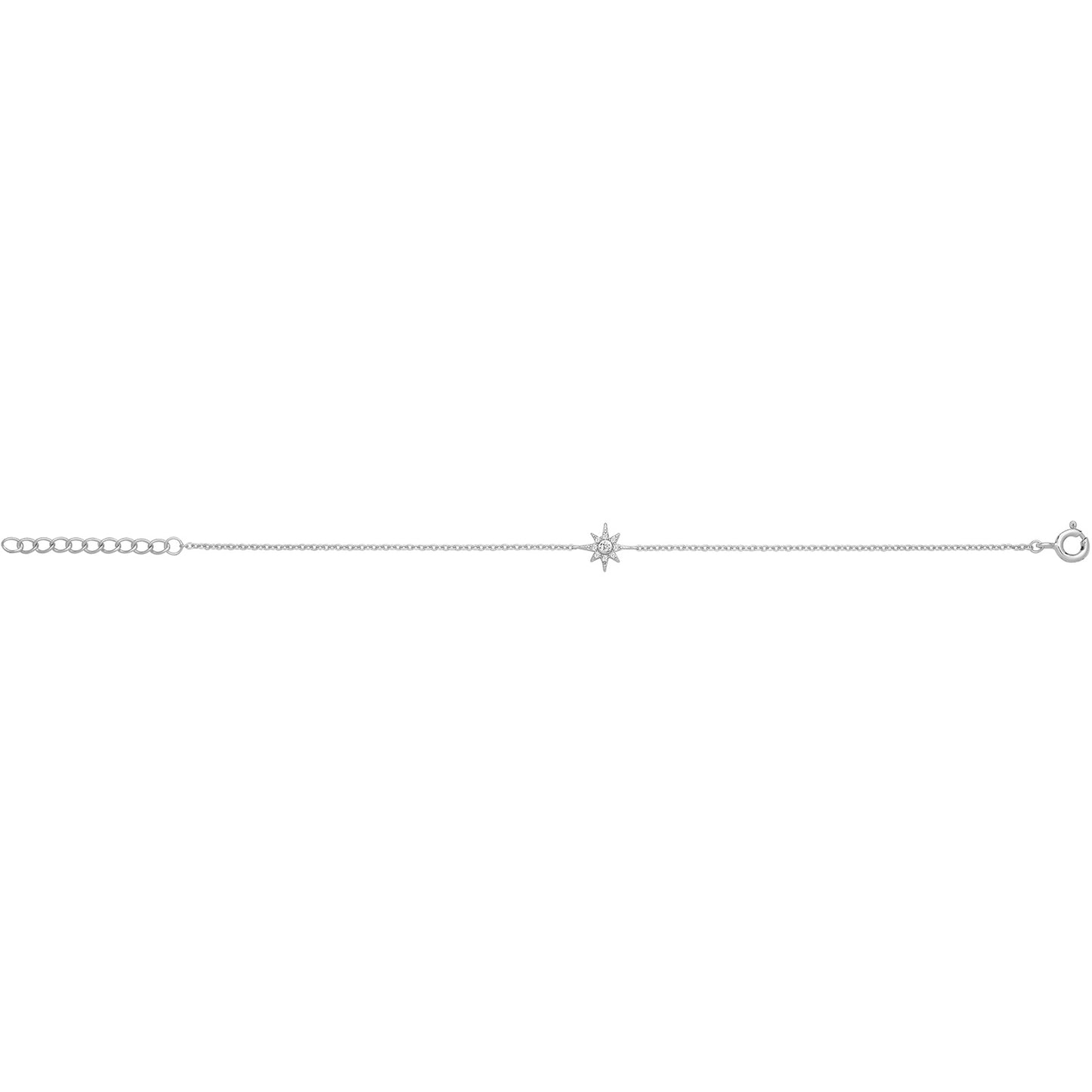SILVER RHODIUM PLATED FINE STAR BRACELET