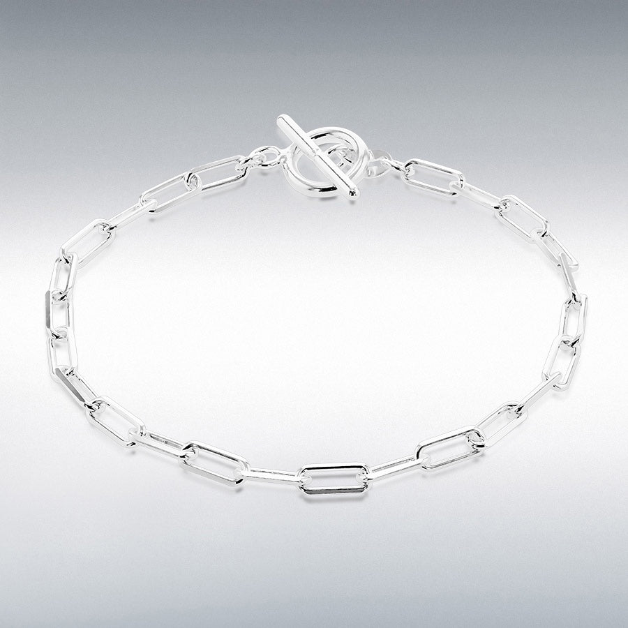 STERLING SILVER PAPER CHAIN T-BAR 19CM/7.5'