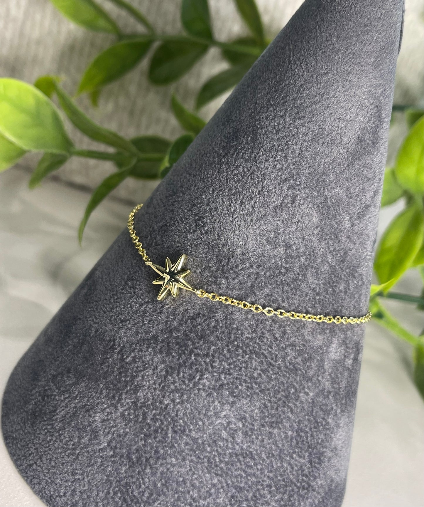 SILVER LADIES GOLD PLATED STAR BRACELET