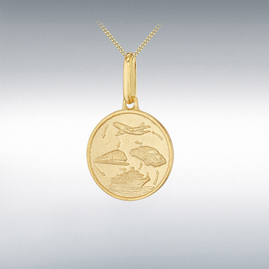 9CT Yellow Gold St.Christopher Travel Reversible Pendant