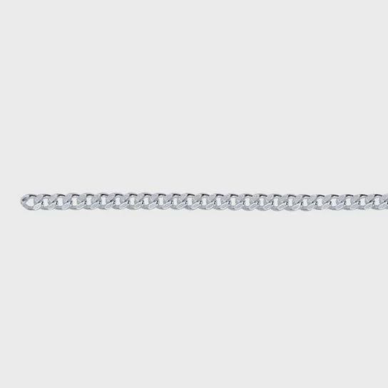 Sterling Silver 2mm Diamond-Cut Curb Chain - 27cm for Anklet