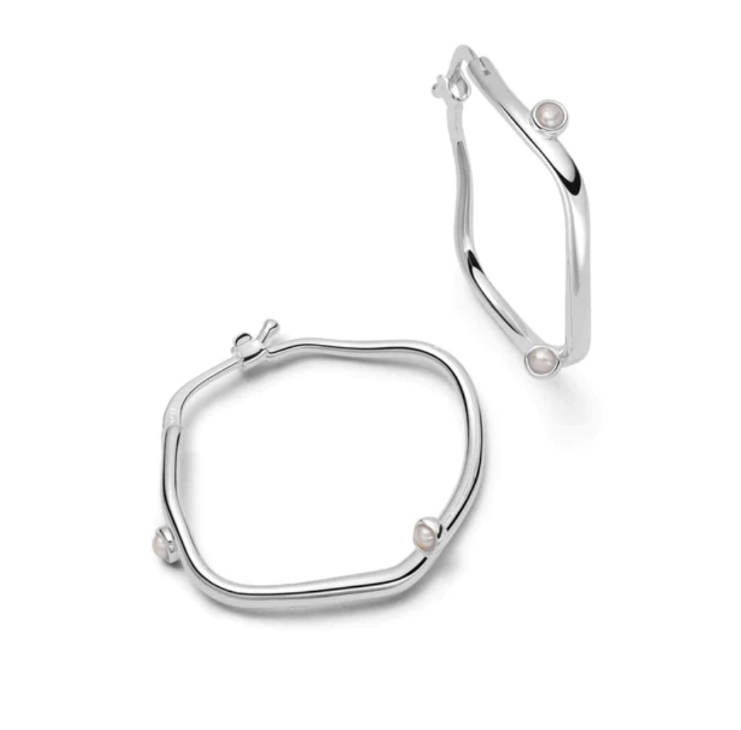 SHRIMPS ORGANIC PEARL HOOP EARRINGS