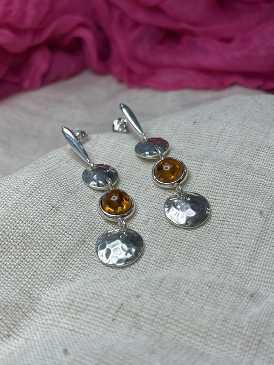 Amber Aura Dangle Earrings