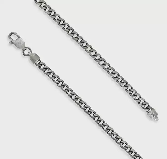 Sterling Silver Oxidised chain 61cm