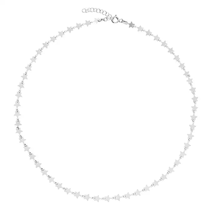 Sterling Silver Necklace with Continuous Stars
