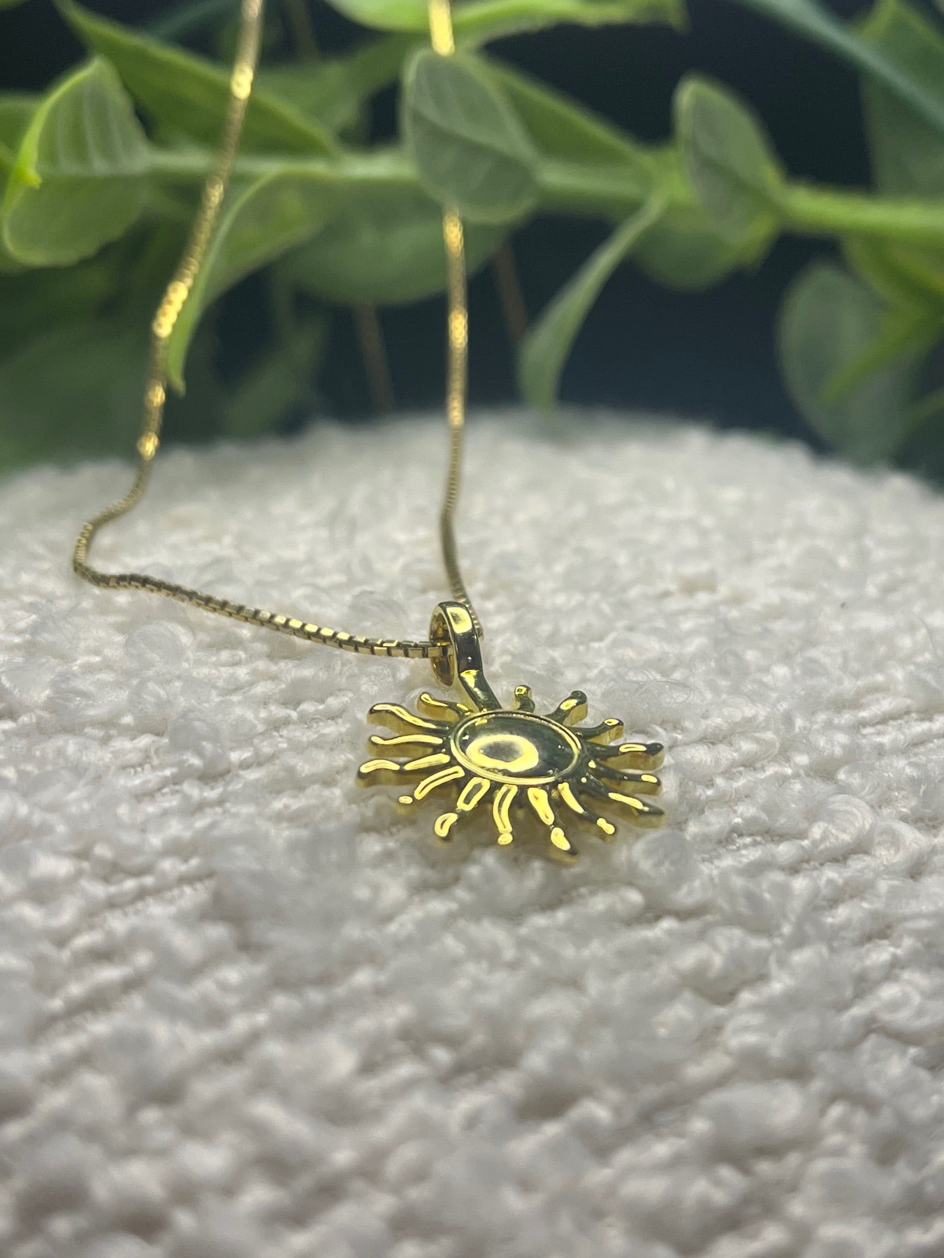 Gold Plated Sun Necklace with adjustable chain
