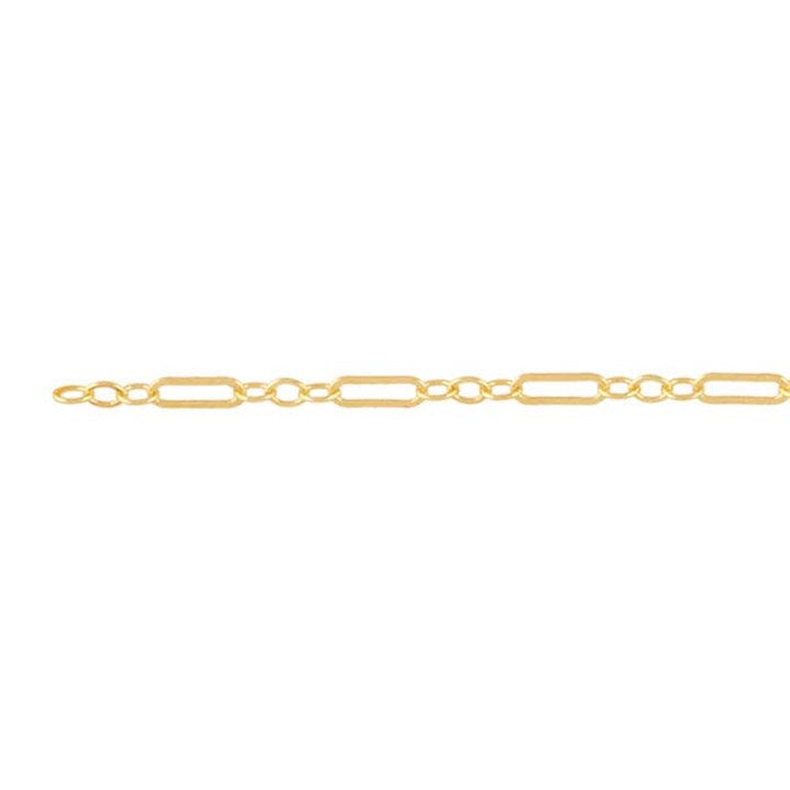 Yellow Gold-Filled 1.7mm Flat Long and Short Chain 27cm for Anklet