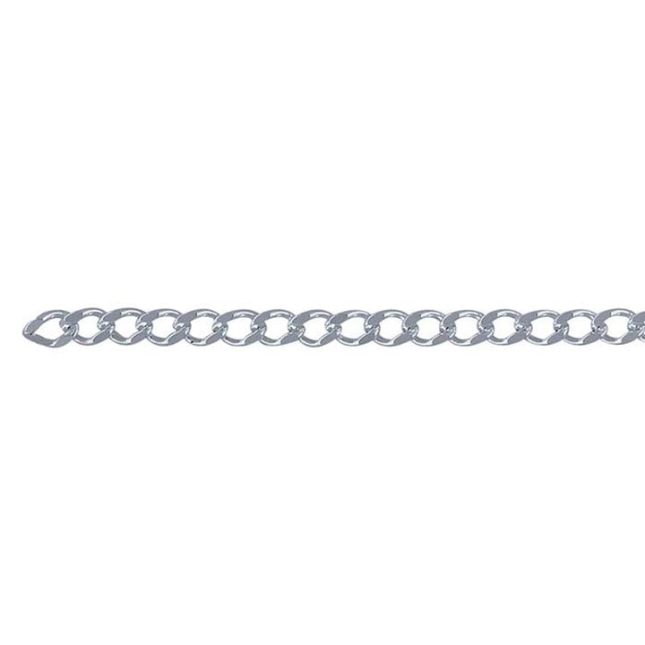 1.8mm Diamond Cut Curb Chain Sterling Silver 27cm for Anklet