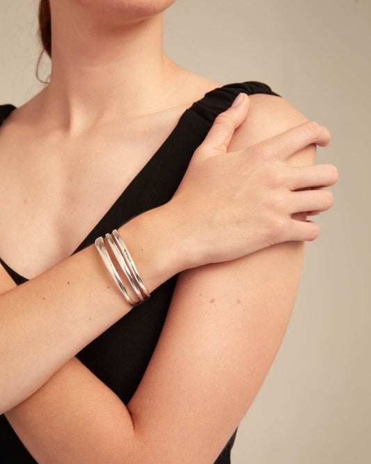 Triple strand cuff bracelet Silver