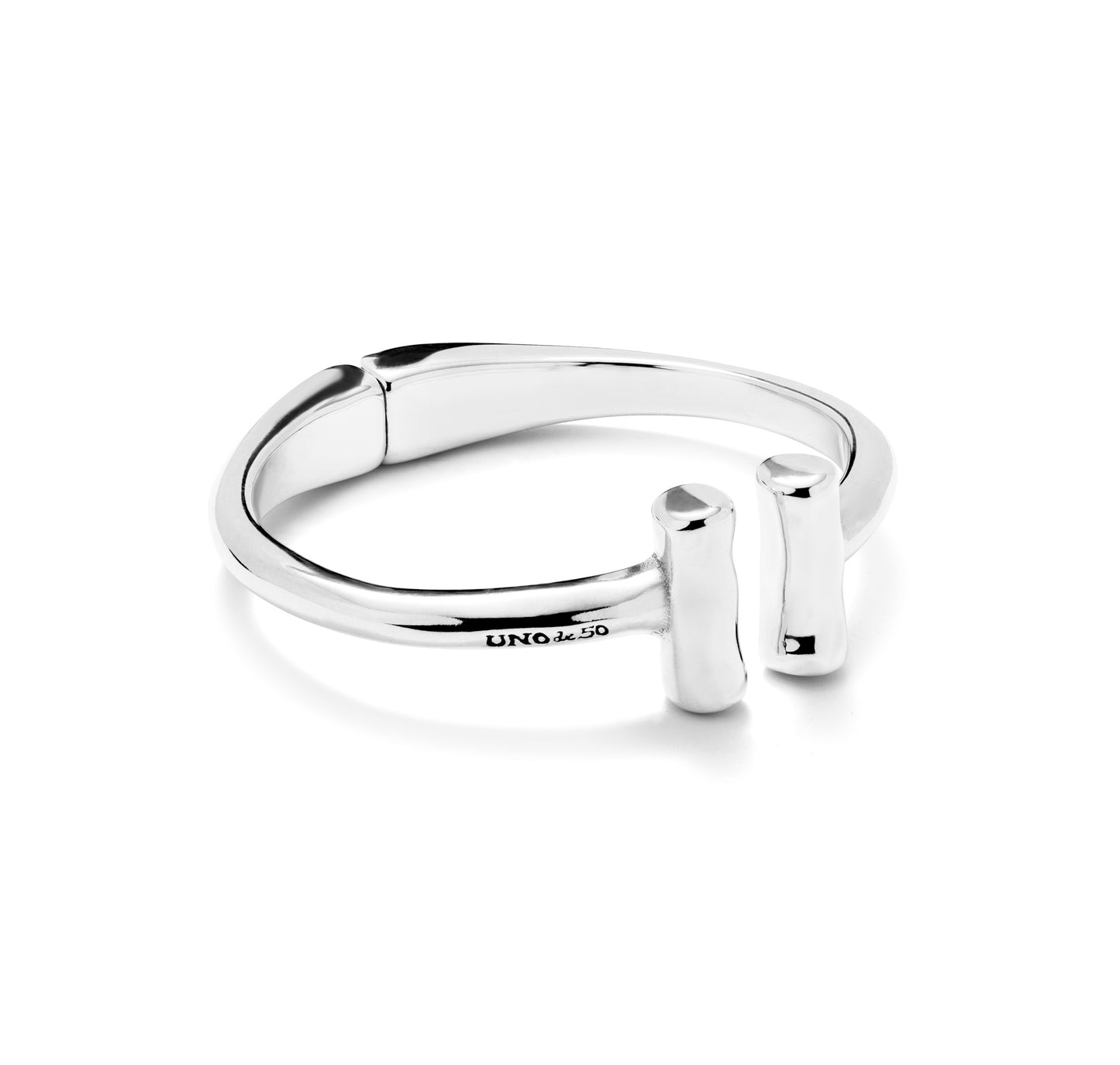 UNOde50 SER NATURAL Silver-Plated Bangle (SIZE M)
