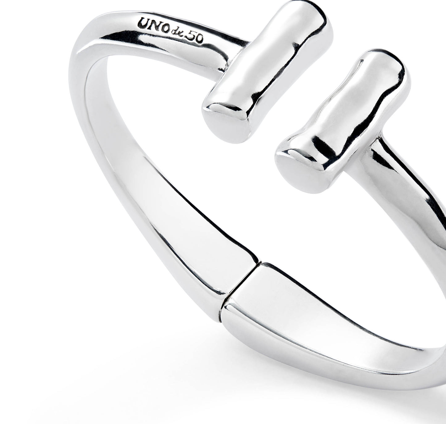 UNOde50 SER NATURAL Silver-Plated Bangle (SIZE M)