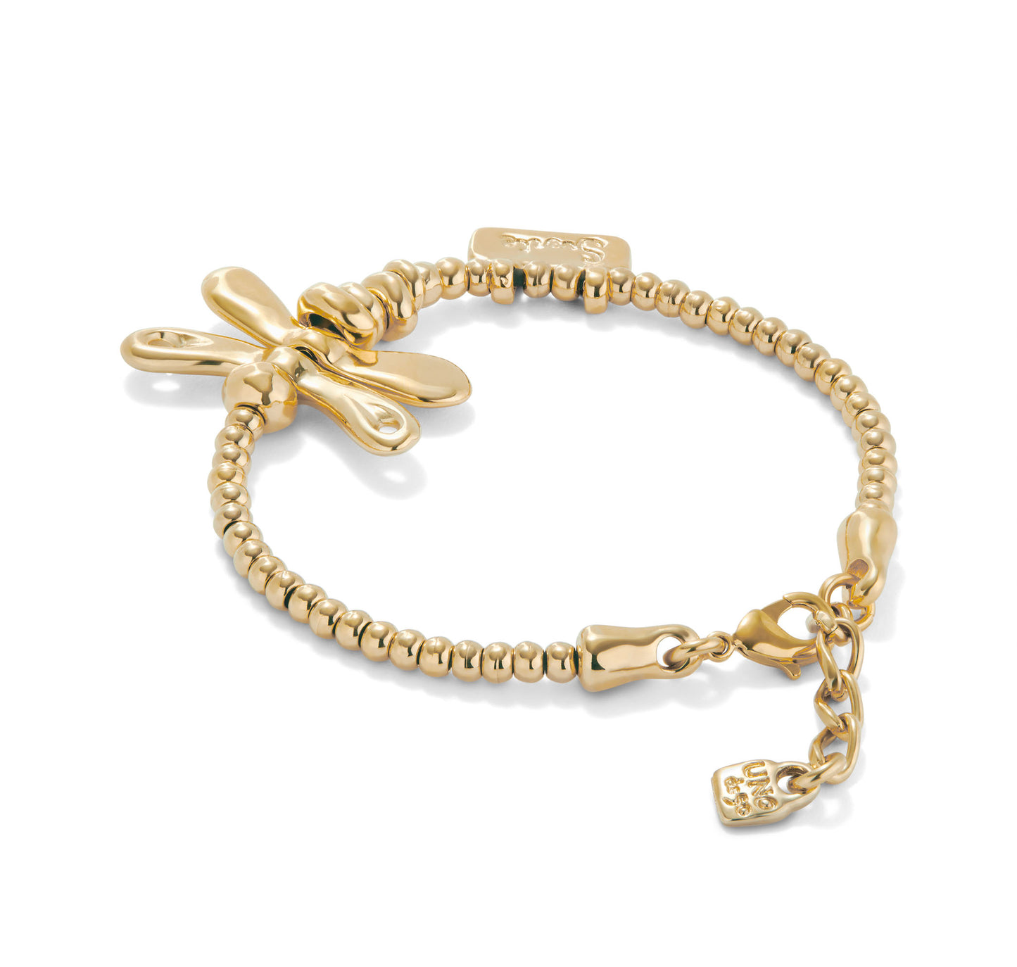 UNOde50 SER REBEL Elastic Bracelet with 18ct Gold-Plated Dragonfly