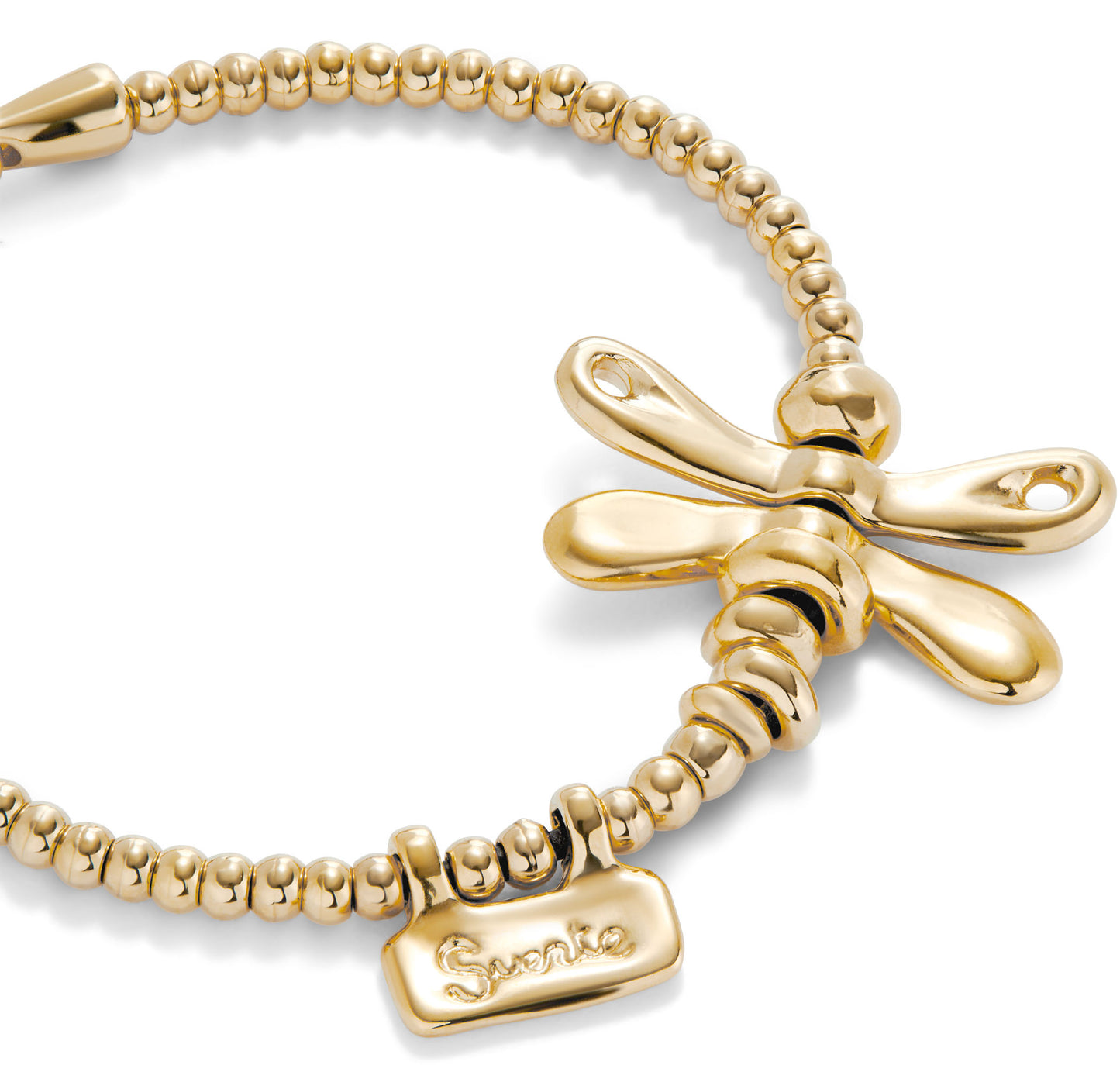 UNOde50 SER REBEL Elastic Bracelet with 18ct Gold-Plated Dragonfly