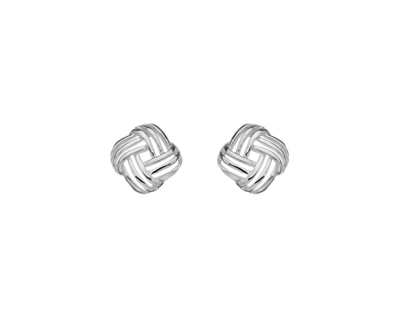 Sterling Silver Triple Wool Stud Earrings