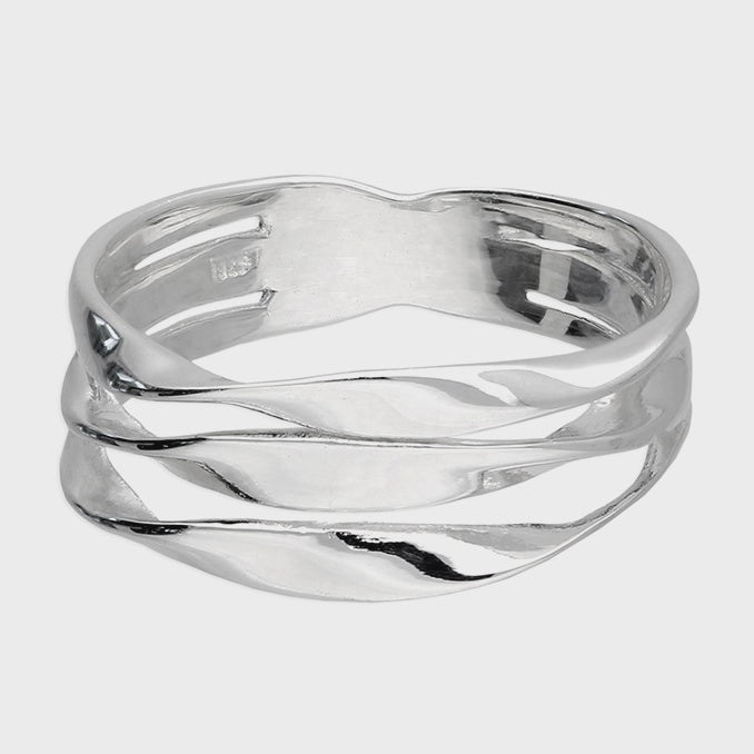 Sterling Silver Three band twisted ring