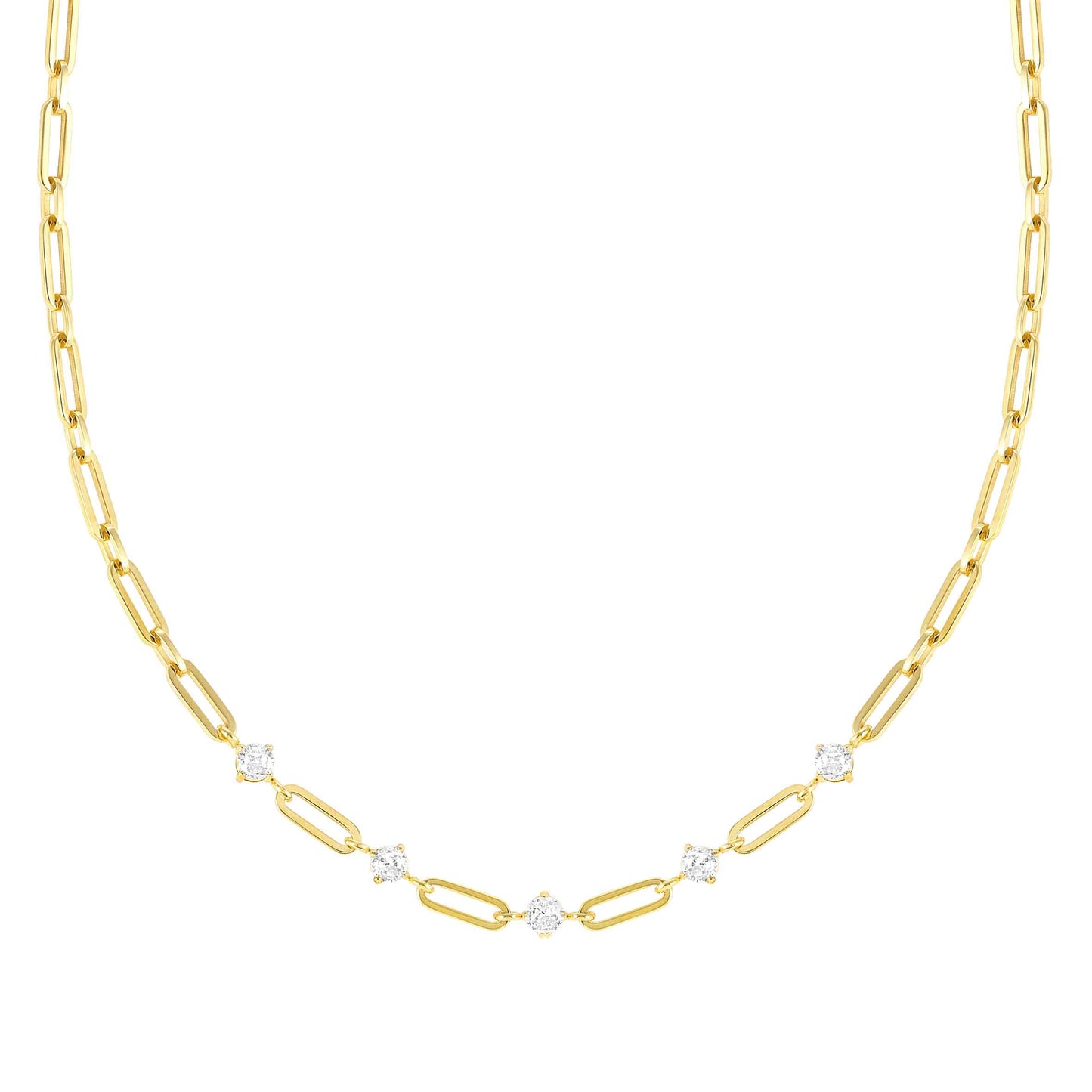 Chainsofstyle short necklace with stones (Gold IP Plated)