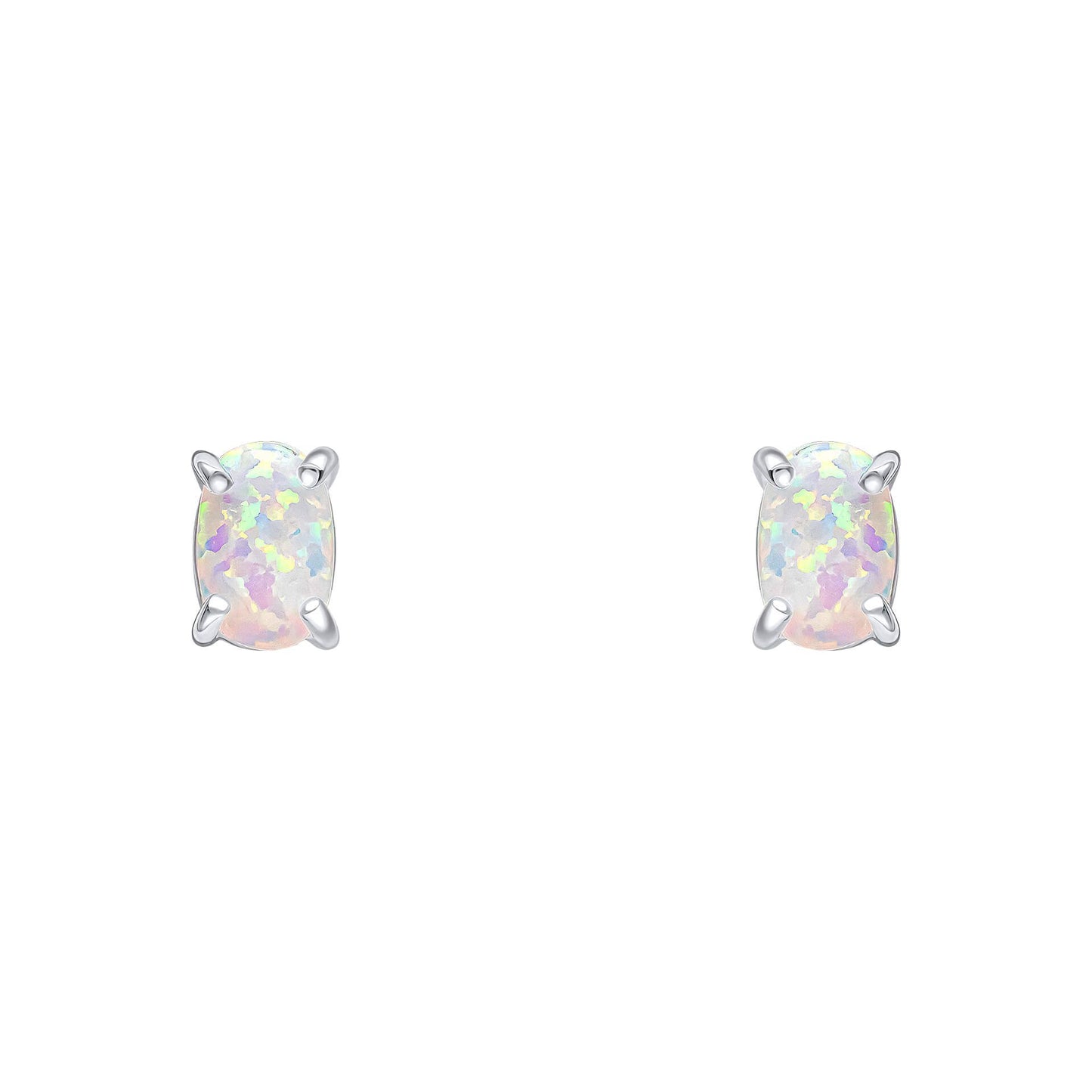 Oval Opal Stud Earrings