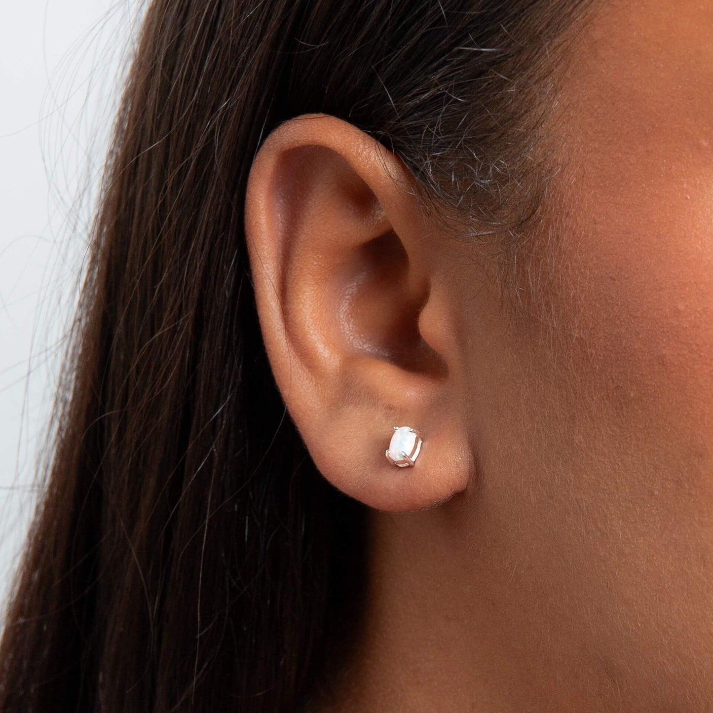 Oval Opal Stud Earrings