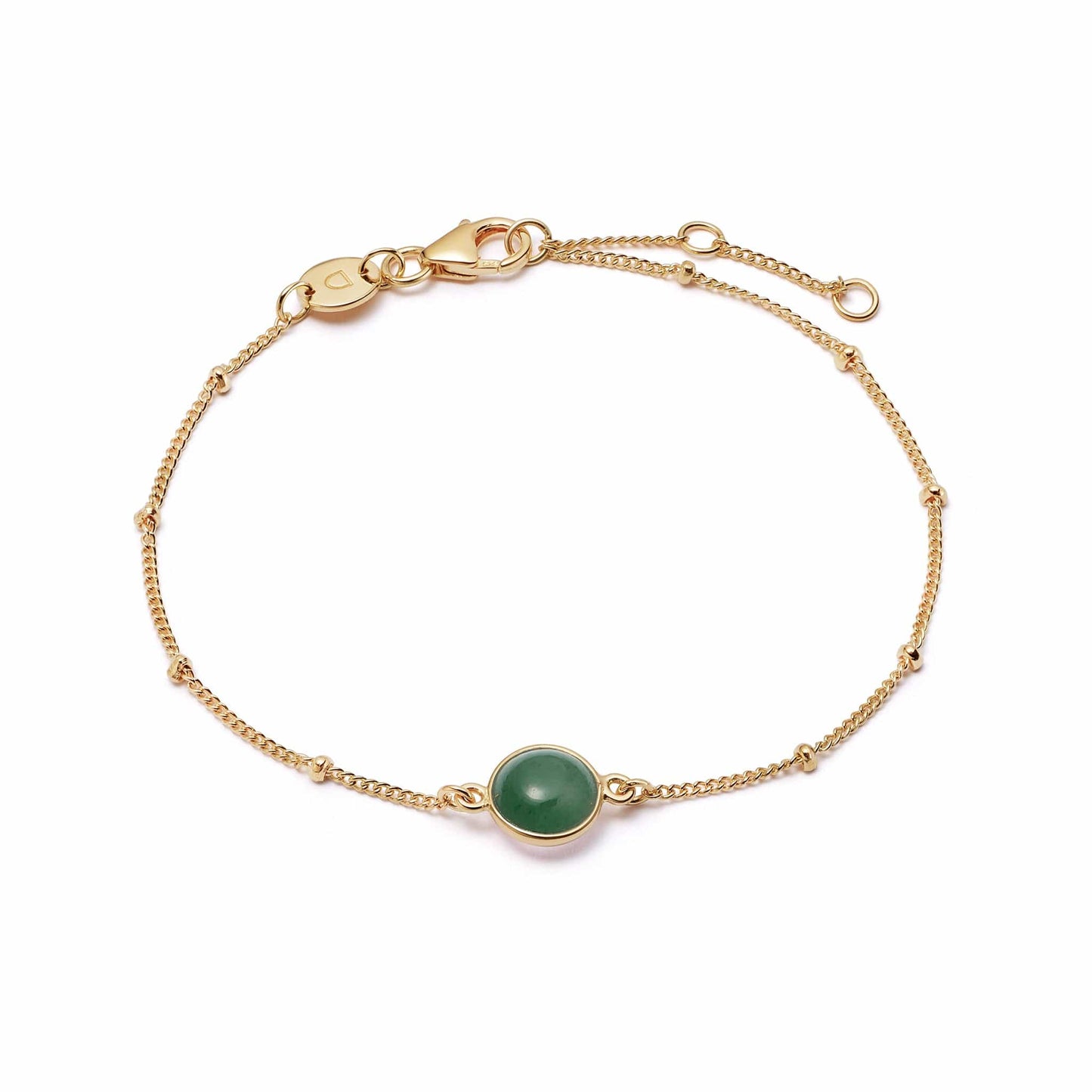 GREEN AVENTURINE HEALING STONE BRACELET GOLD