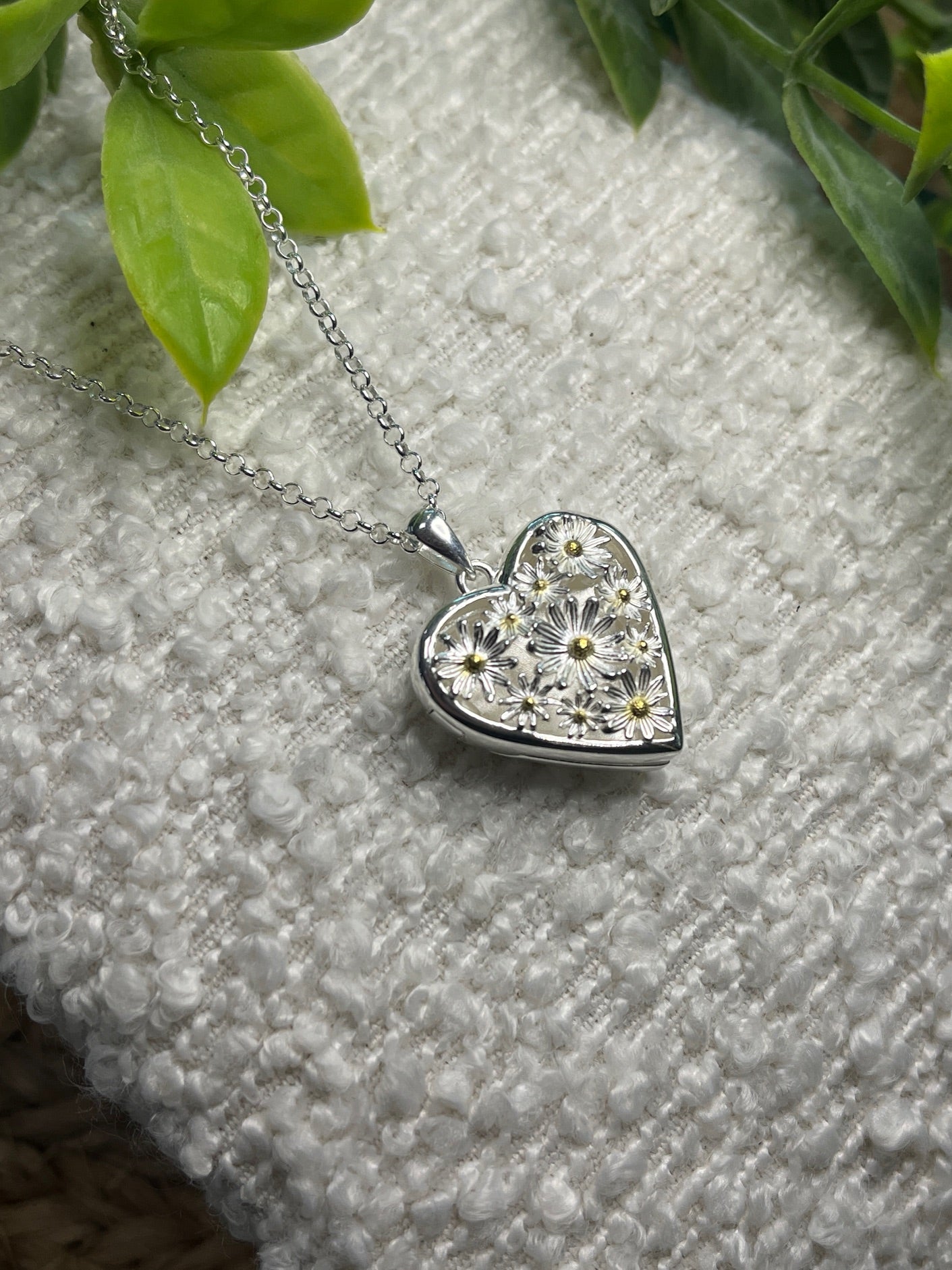 Daisy Heart Locket Necklace