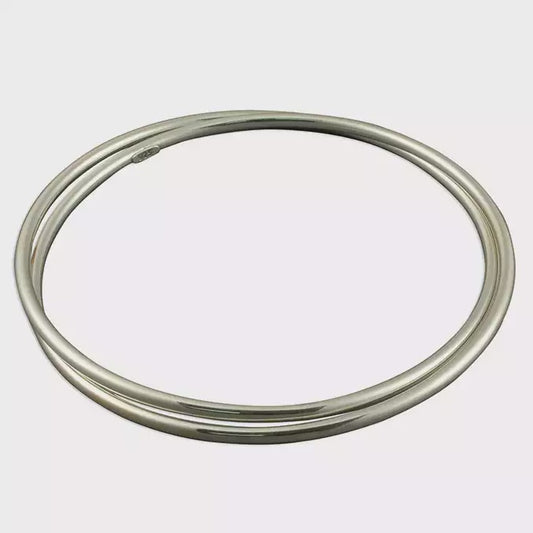 Double Interlinked Bangle Sterling Silver