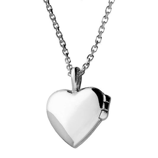 Tiny Sterling Silver heart shaped locket with cz stone inside