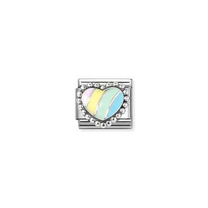 NOMINATION Stainless Steel & Silver Multi-Coloured Dotted Heart Charm