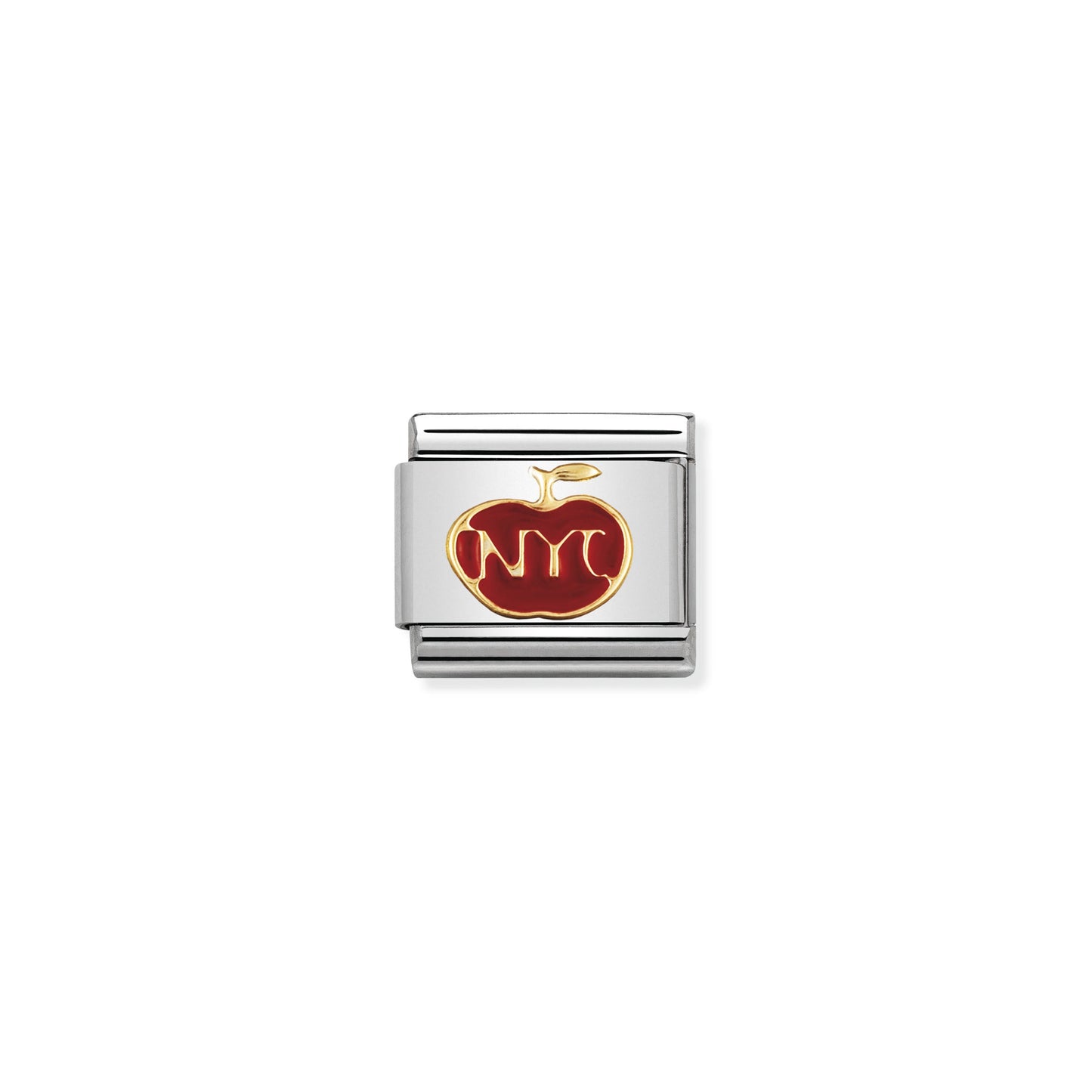 COMPOSABLE Classic 1 FUN in stainless steel with enamel and bonded yellow gold (19_The big Apple (NY))