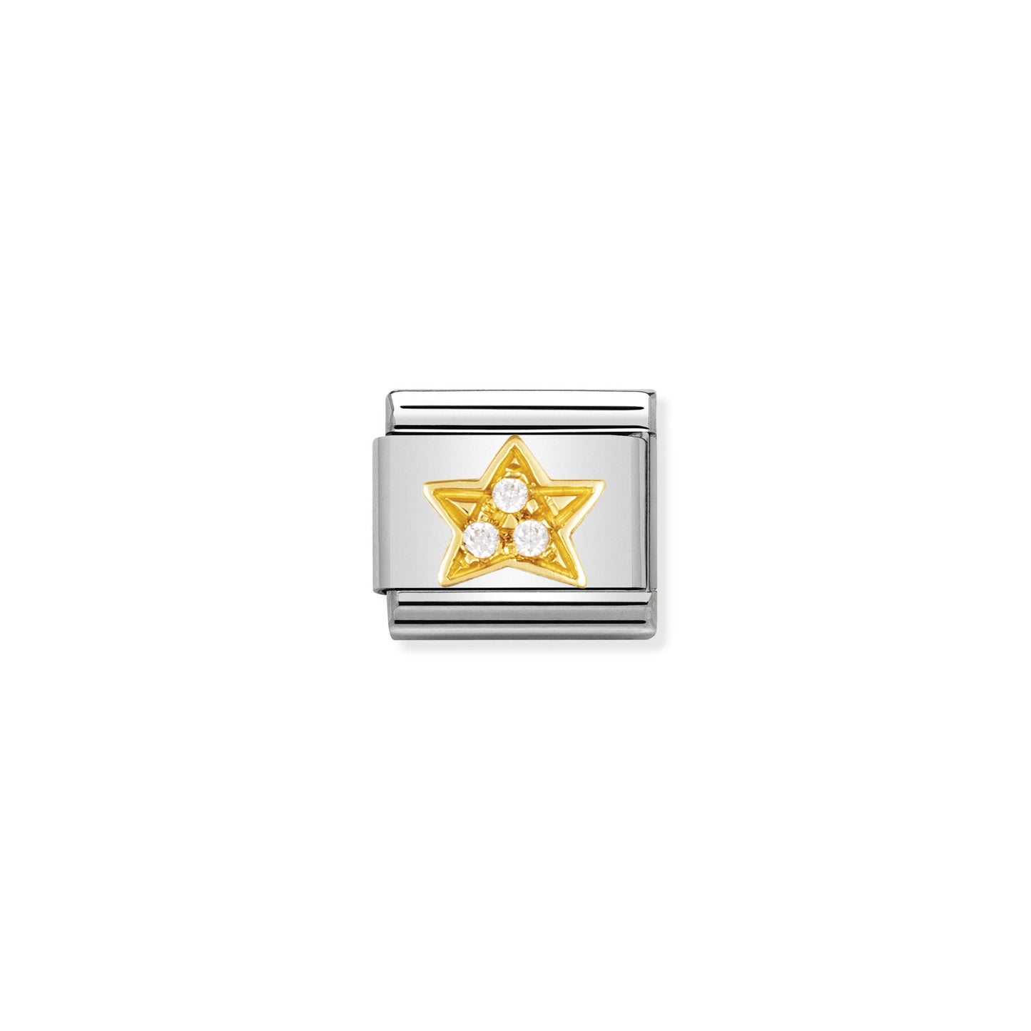 COMPOSABLE Classic FUN in stainless steel with bonded yellow gold and Cubic Zirconia (01_White star)