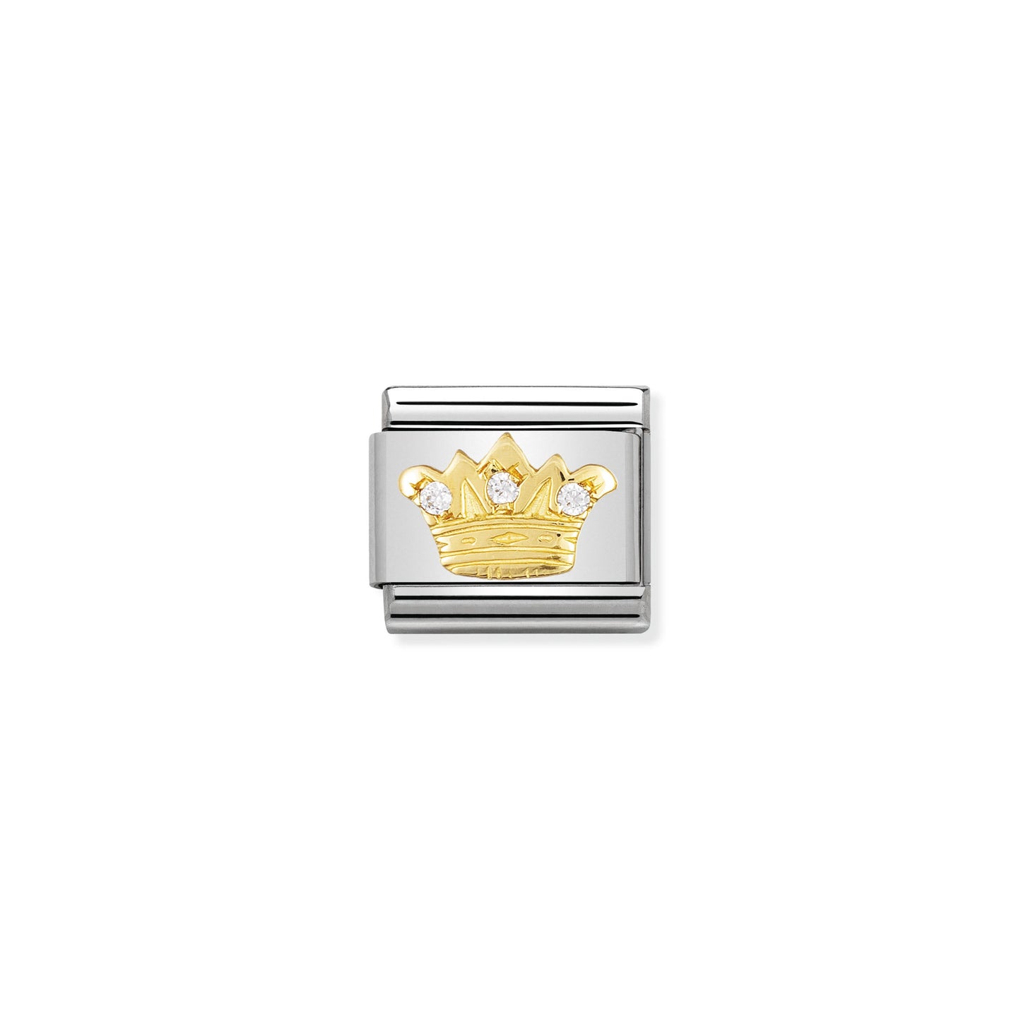 COMPOSABLE Classic FUN in stainless steel with bonded yellow gold and Cubic Zirconia (15_White King crown)