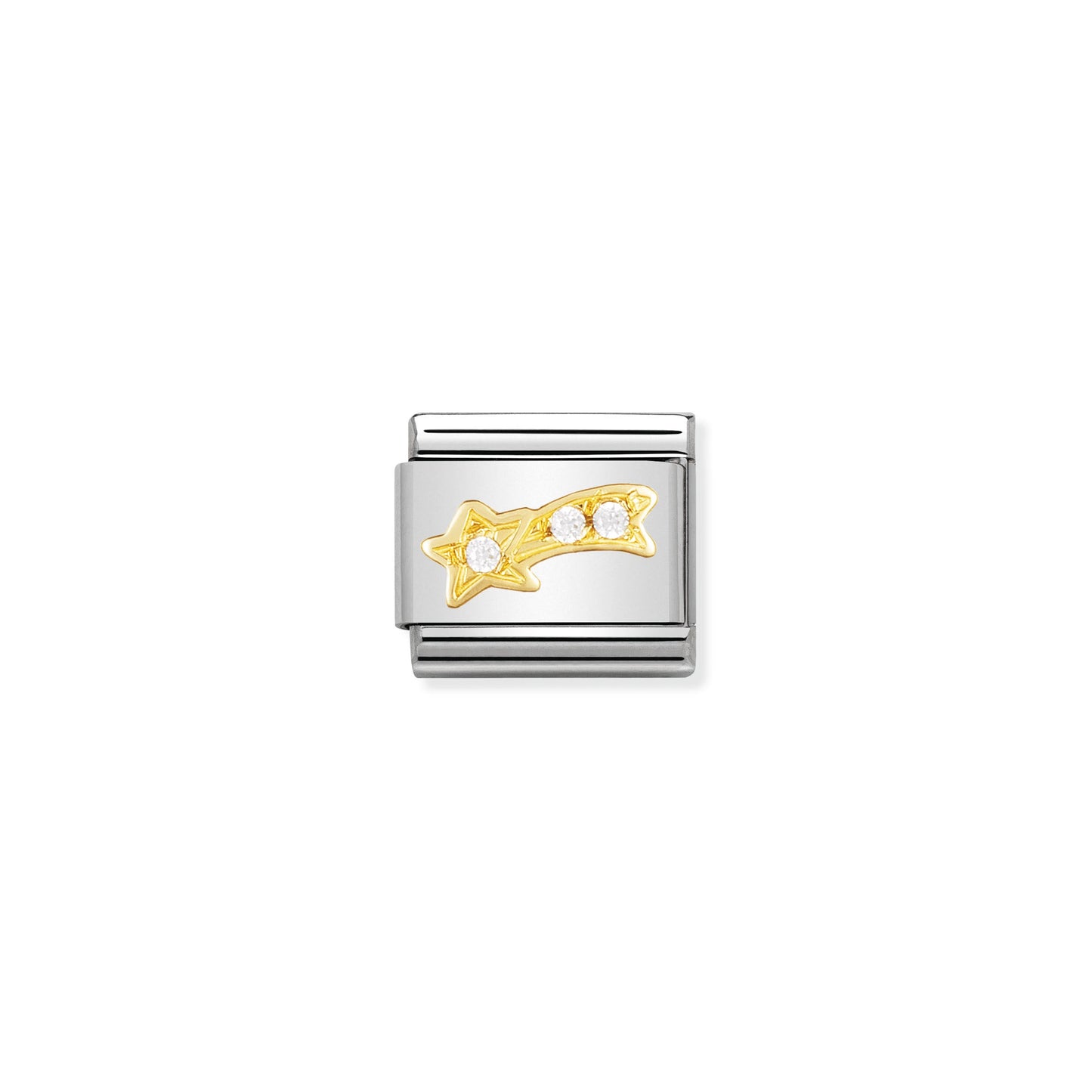 COMPOSABLE Classic FUN in stainless steel with bonded yellow gold and Cubic Zirconia (25_White shooting star)