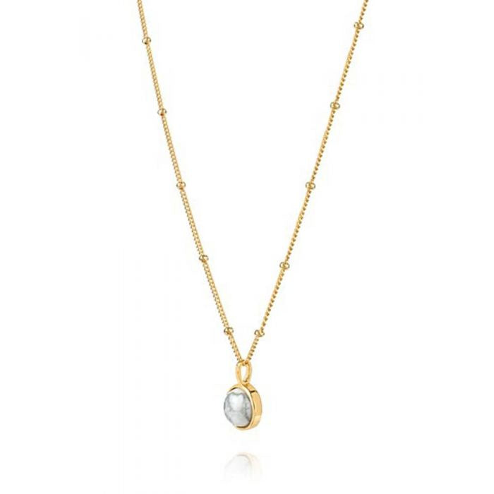 Daisy London Howlite Healing Necklace Gold HN1006_GP