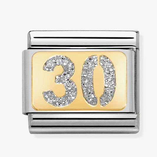 Composable Classic GLITTER PLATES in steel, enamel and bonded yellow gold (03_30 SILVER)