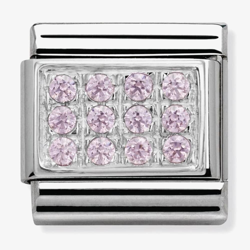 Composable CL PAVE in stainless steel, Cubic zirconia and 925 silver (06_Pink CZ)