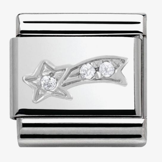 Composable CHRISTMAS stainless steel, enamel,Cub, zirc, and arg,925 (01_White Comet)