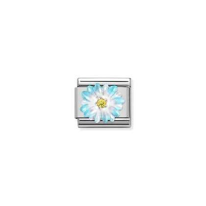 Composable CL SIMBOLS stainless steel, enamel, Cub, Zirc and 925 silver (06_LIGHT BLUE flower)
