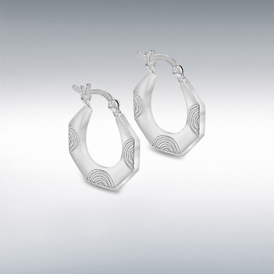 PATTERNED HEXAGON CREOLE EARRINGS