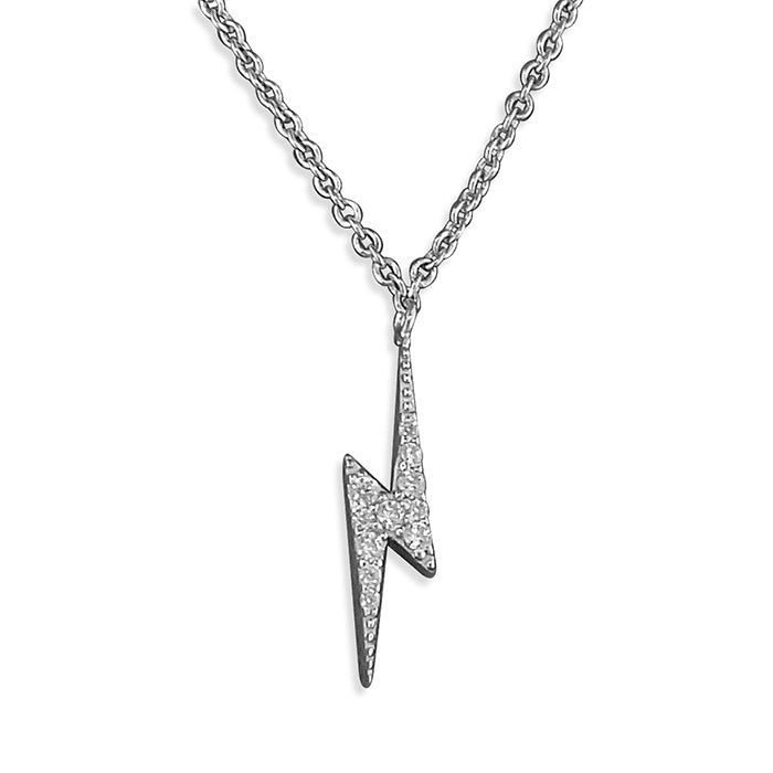 Dainty Lightening Bolt NEcklace With Stones